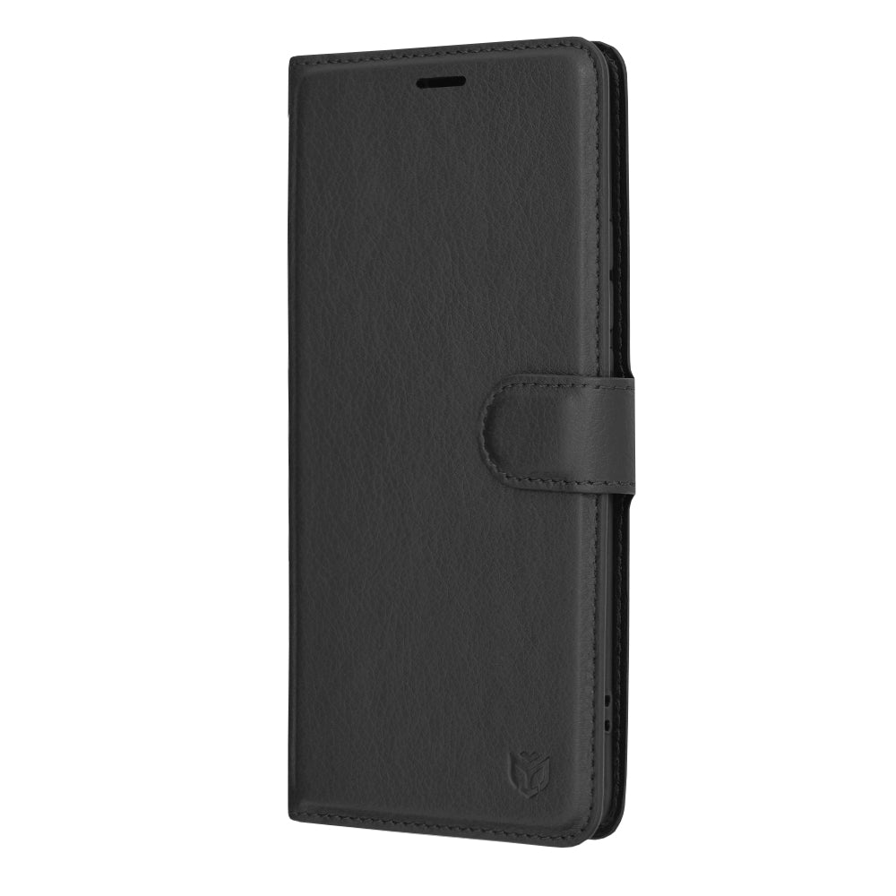 Husa de protectie Techsuit Leather Folio compatibila cu Oppo Reno10 Pro, acoperire spate, negru