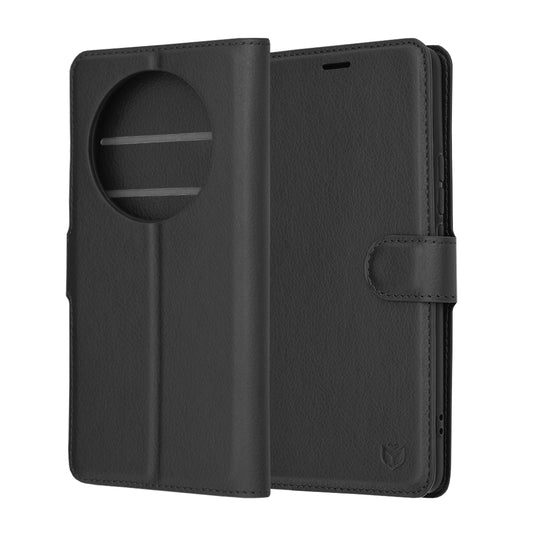 Husa de protectie Techsuit Leather Folio compatibila cu Realme 12 Pro, acoperire spate, negru