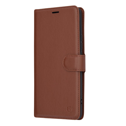 Husa de protectie Techsuit Leather Folio compatibila cu Realme 12 Pro, acoperire spate, maro