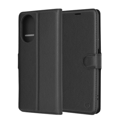 Husa de protectie Techsuit Leather Folio compatibila cu Realme C67 4G, acoperire spate, negru