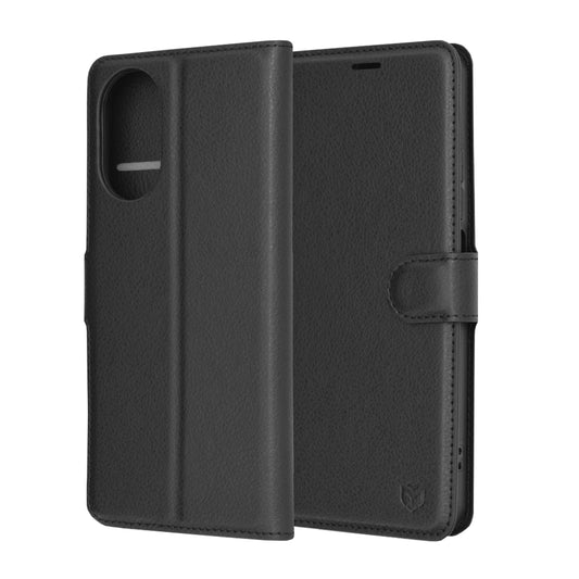 Husa de protectie Techsuit Leather Folio compatibila cu Realme C67 4G, acoperire spate, negru