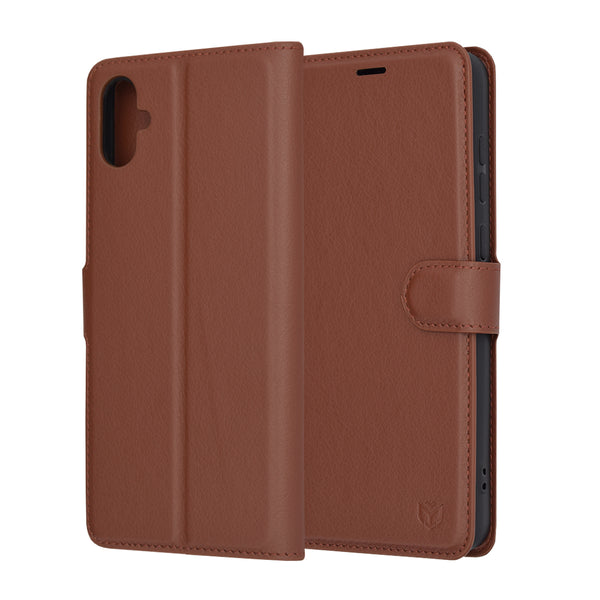 Husa de protectie Techsuit Leather Folio compatibila cu Samsung Galaxy A05, acoperire spate, maro