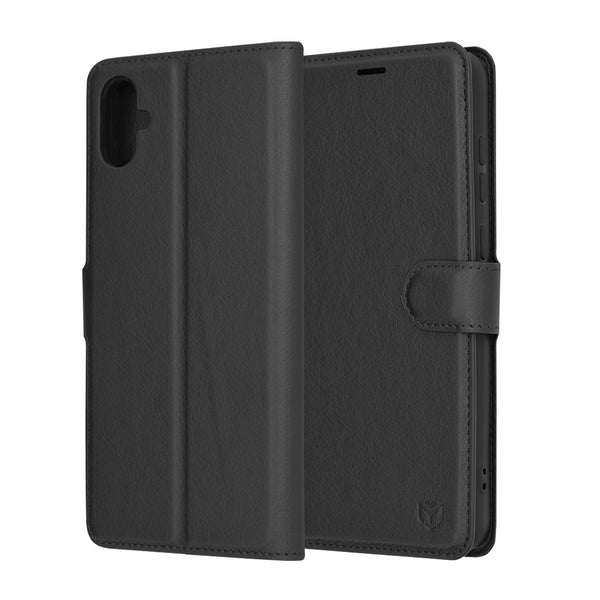 Husa de protectie Techsuit Leather Folio compatibila cu Samsung Galaxy A05, acoperire spate, negru