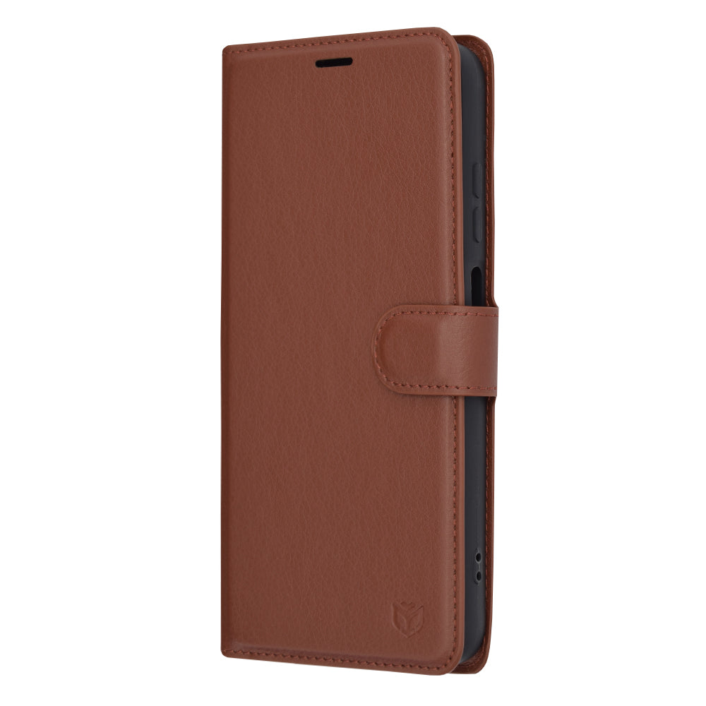 Husa de protectie Techsuit Leather Folio compatibila cu Samsung Galaxy A05s, acoperire spate, maro