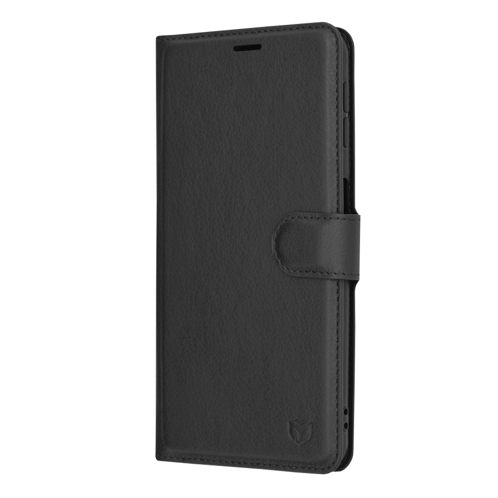 Husa de protectie Techsuit Leather Folio compatibila cu Samsung Galaxy A7 2018, acoperire spate, negru