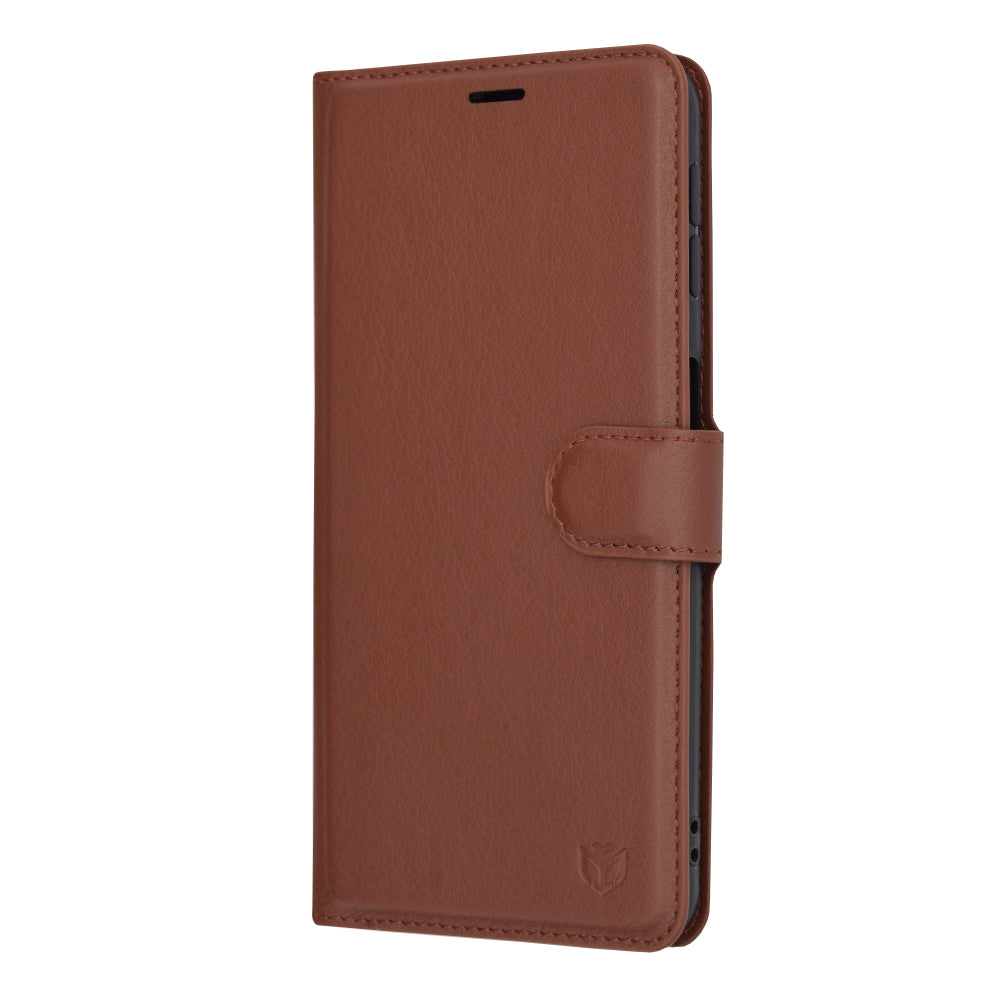 Husa de protectie Techsuit Leather Folio compatibila cu Samsung Galaxy A7 2018, acoperire spate, maro