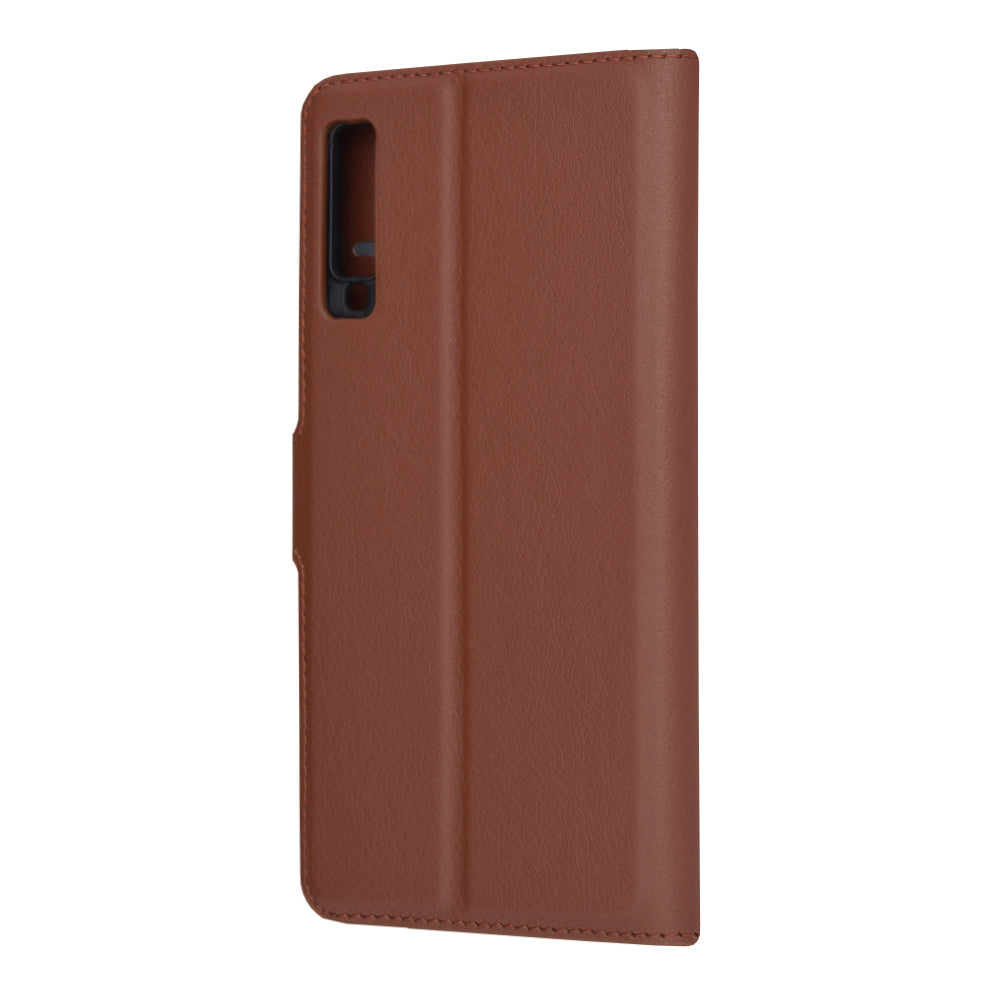 Husa de protectie Techsuit Leather Folio compatibila cu Samsung Galaxy A7 2018, acoperire spate, maro