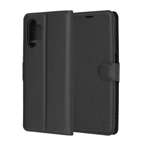 Husa de protectie Techsuit Leather Folio compatibila cu Samsung Galaxy A04s, acoperire spate, negru