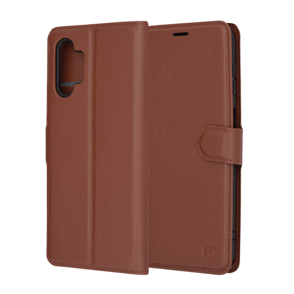 Husa de protectie Techsuit Leather Folio compatibila cu Samsung Galaxy A04s, acoperire spate, maro