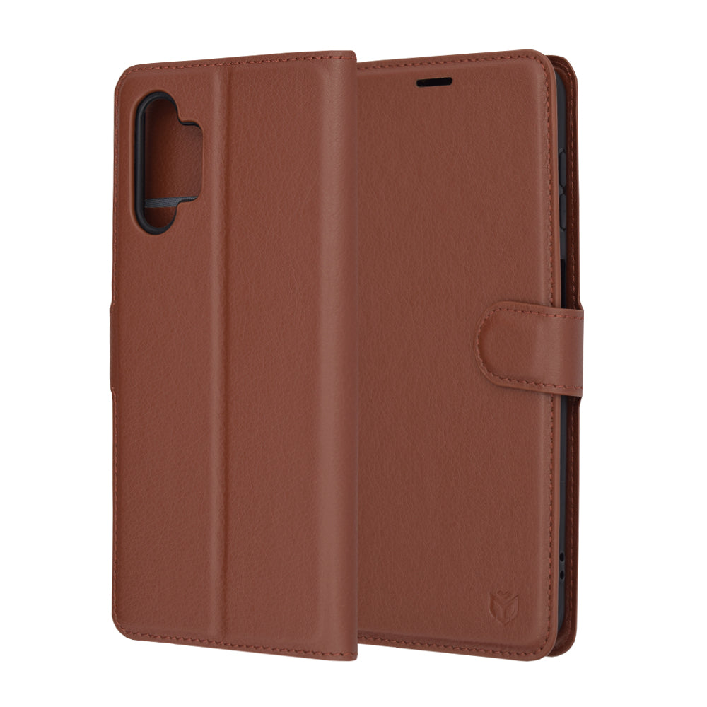 Husa de protectie Techsuit Leather Folio compatibila cu Samsung Galaxy A13 5G, acoperire spate, maro