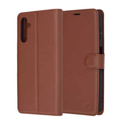 Husa de protectie Techsuit Leather Folio compatibila cu Samsung Galaxy A14 4G, acoperire spate, maro