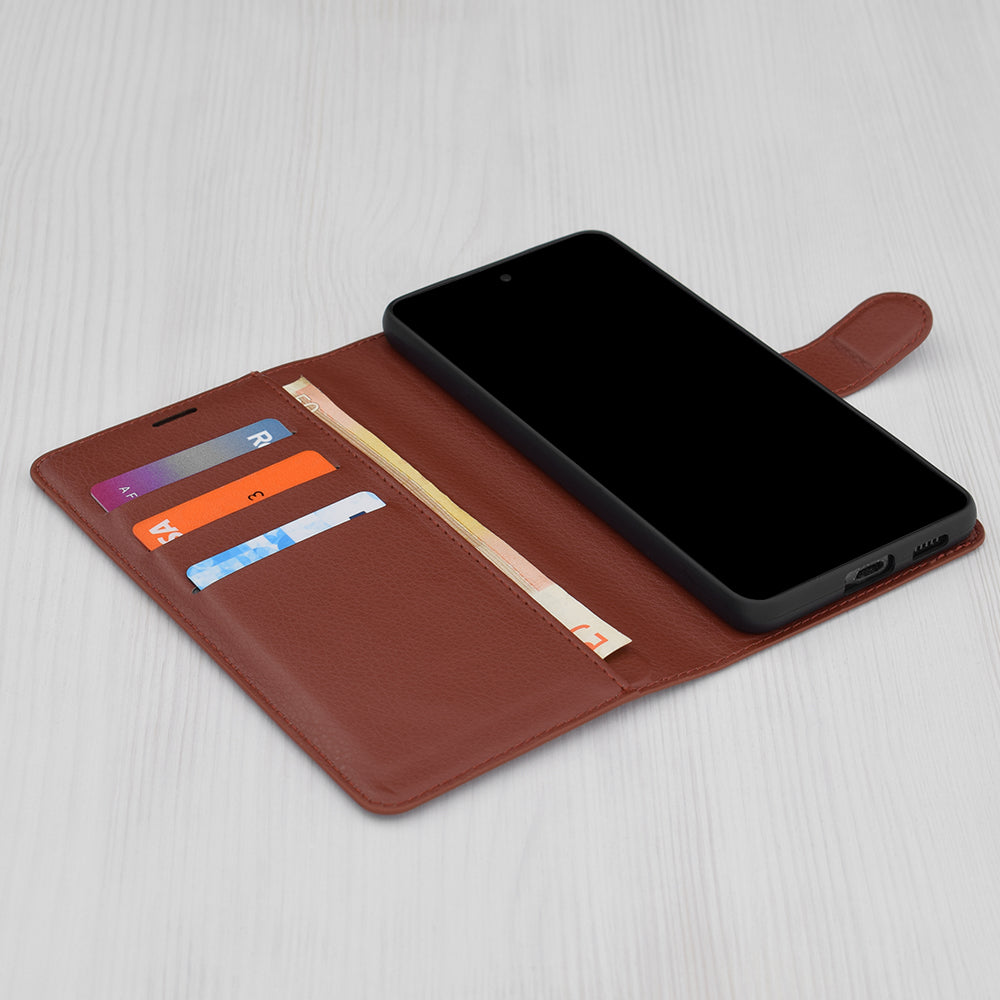 Husa de protectie Techsuit Leather Folio compatibila cu Samsung Galaxy A14 5G, acoperire spate, maro
