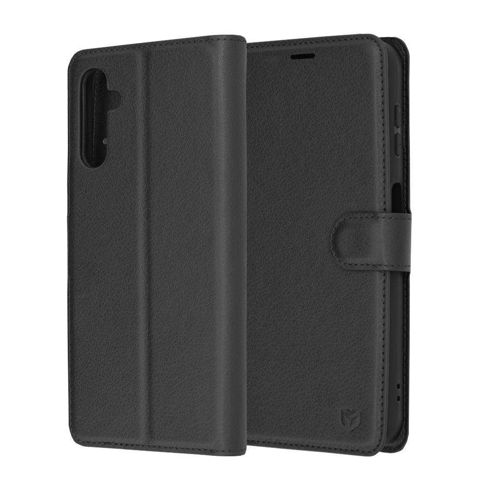 Husa de protectie Techsuit Leather Folio compatibila cu Samsung Galaxy A14 5G, acoperire spate, negru