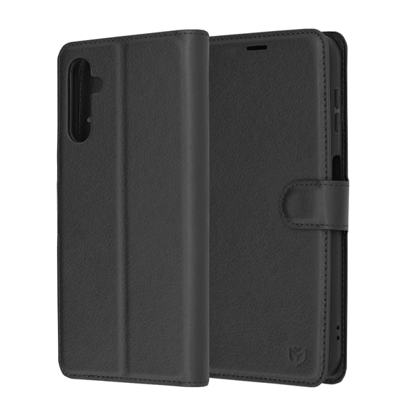 Husa de protectie Techsuit Leather Folio compatibila cu Samsung Galaxy A14 5G, acoperire spate, negru