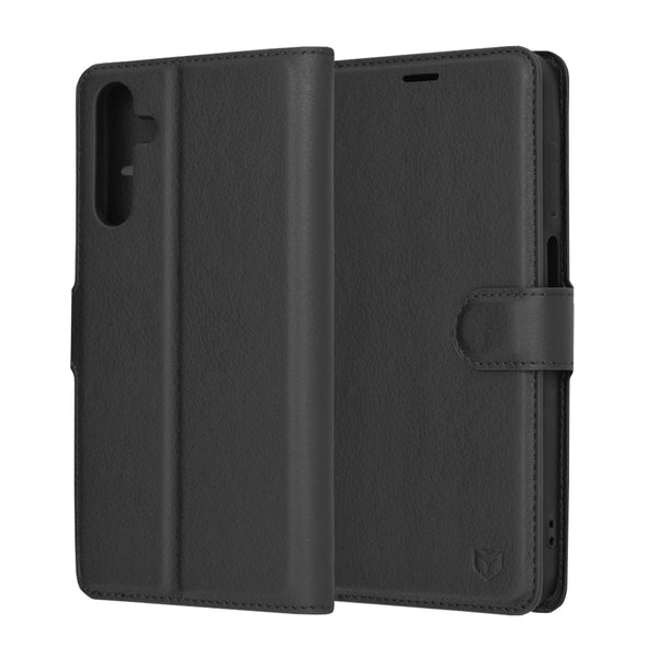 Husa de protectie Techsuit Leather Folio compatibila cu Samsung Galaxy A15 5G, acoperire spate, negru