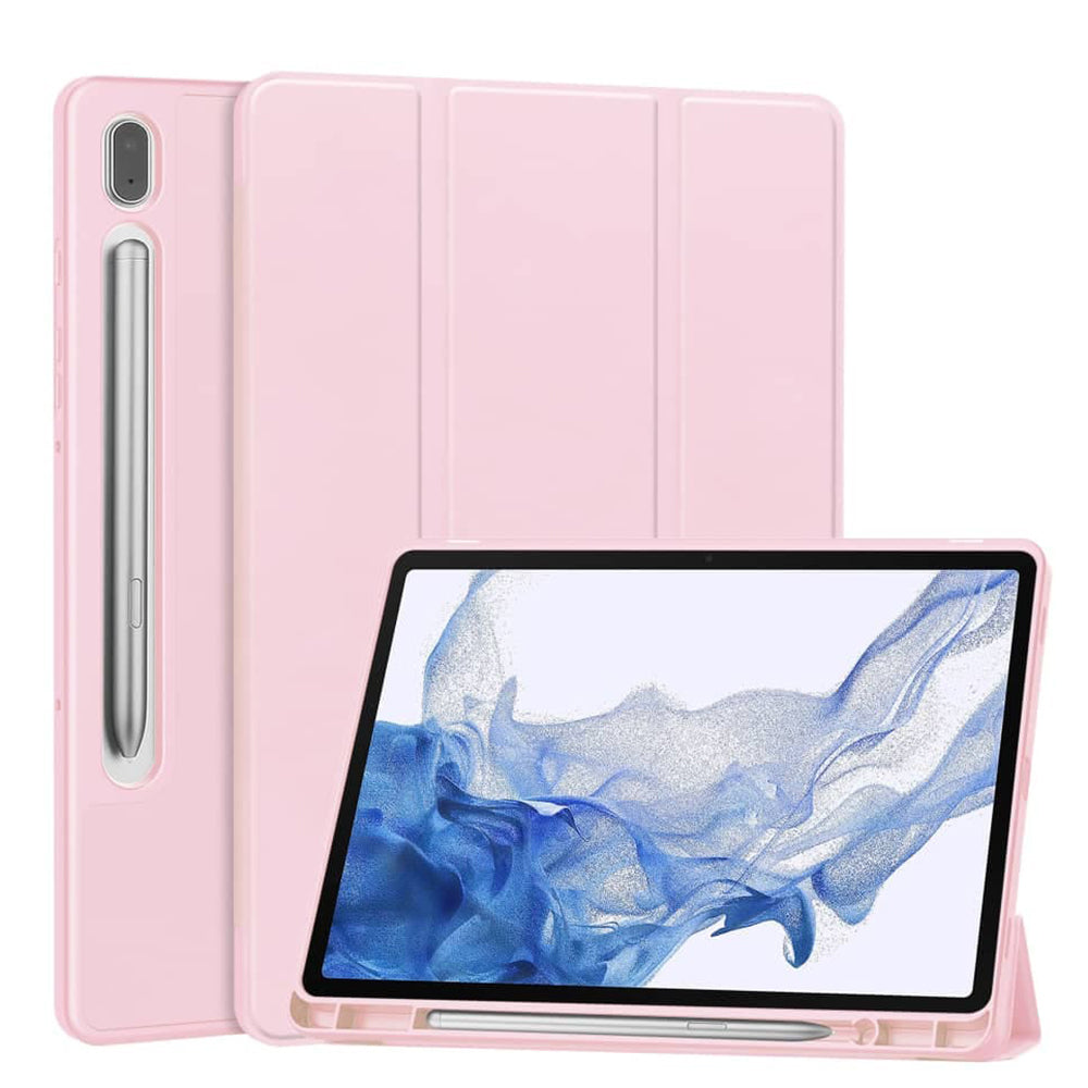Husa de protectie pentru tableta Techsuit Flex Trifold compatibila cu Xiaomi Redmi Poco Pad, roz, TPU