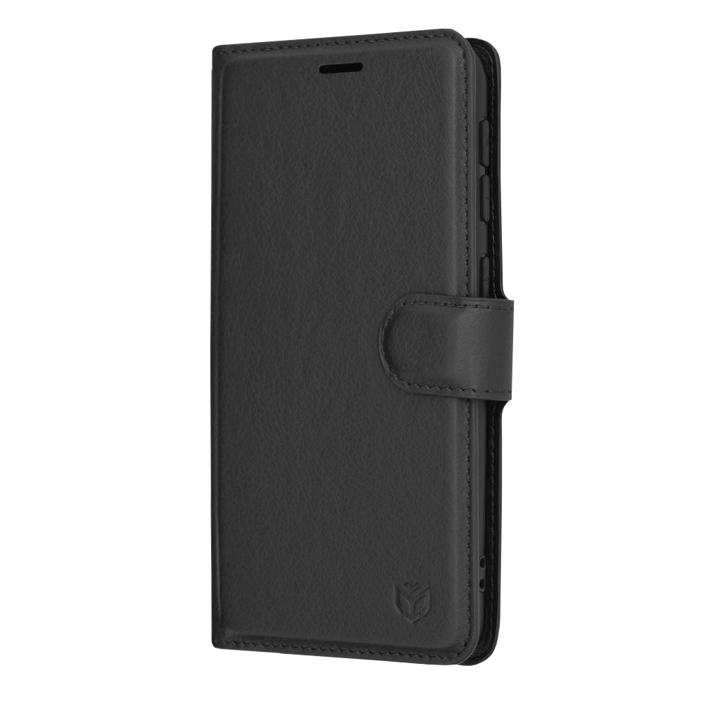 Husa de protectie Techsuit Leather Folio compatibila cu Samsung Galaxy A20e, acoperire spate, negru