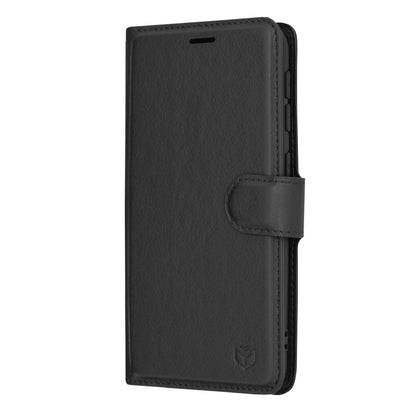 Husa de protectie Techsuit Leather Folio compatibila cu Samsung Galaxy A20e, acoperire spate, negru