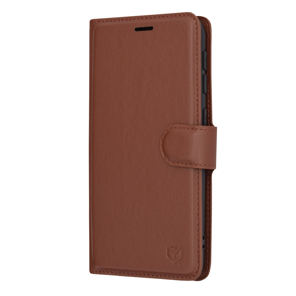 Husa de protectie Techsuit Leather Folio compatibila cu Samsung Galaxy A20e, acoperire spate, maro