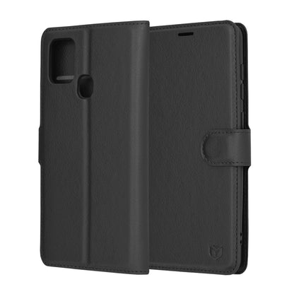 Husa de protectie Techsuit Leather Folio compatibila cu Samsung Galaxy A21s, acoperire spate, negru