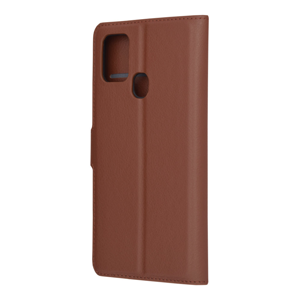 Husa de protectie Techsuit Leather Folio compatibila cu Samsung Galaxy A21s, acoperire spate, maro
