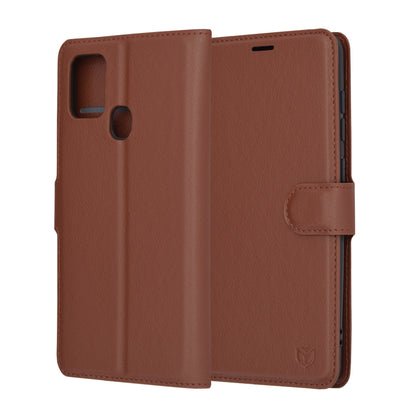 Husa de protectie Techsuit Leather Folio compatibila cu Samsung Galaxy A21s, acoperire spate, maro