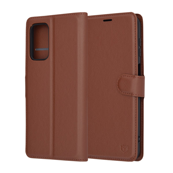 Husa de protectie Techsuit Leather Folio compatibila cu Samsung Galaxy A23 5G, acoperire spate, maro