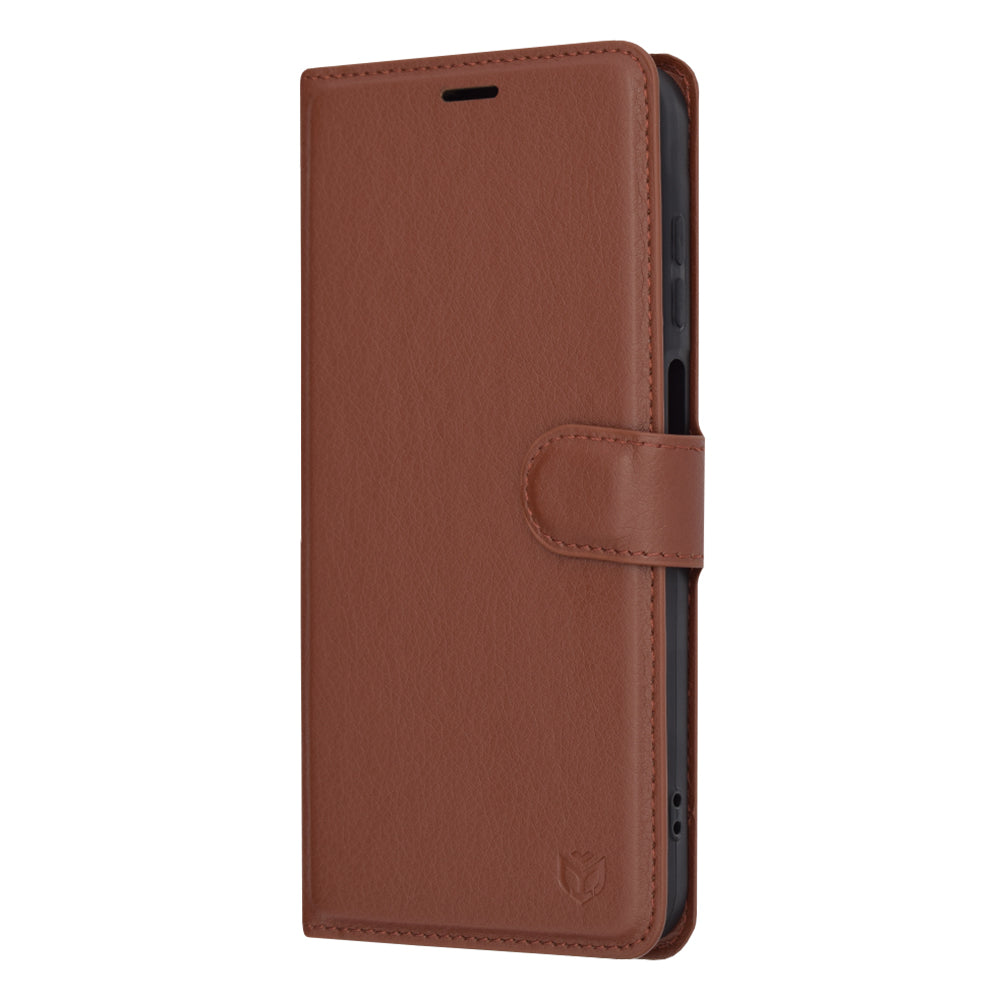 Husa de protectie Techsuit Leather Folio compatibila cu Samsung Galaxy A25 5G, acoperire spate, maro