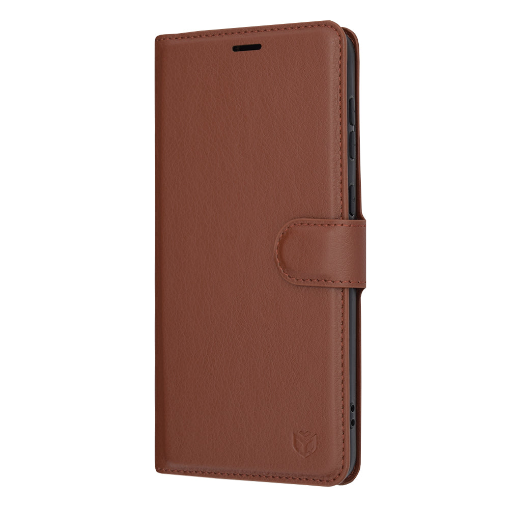 Husa de protectie Techsuit Leather Folio compatibila cu Samsung Galaxy A33 5G, acoperire spate, maro