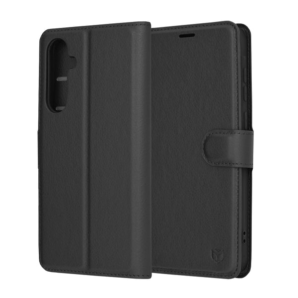 Husa de protectie Techsuit Leather Folio compatibila cu Samsung Galaxy A35 5G, acoperire spate, negru