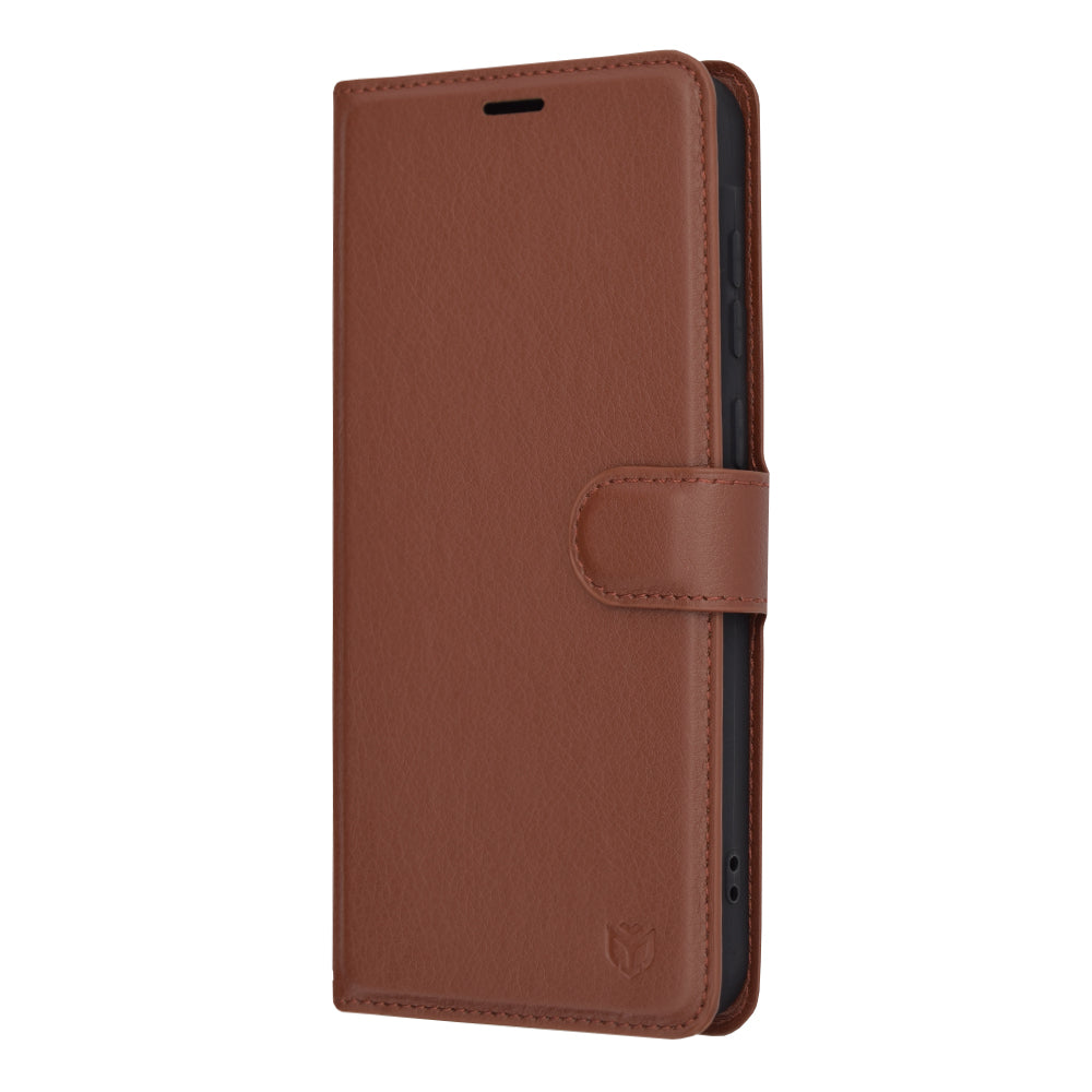 Husa de protectie Techsuit Leather Folio compatibila cu Samsung Galaxy A35 5G, acoperire spate, maro
