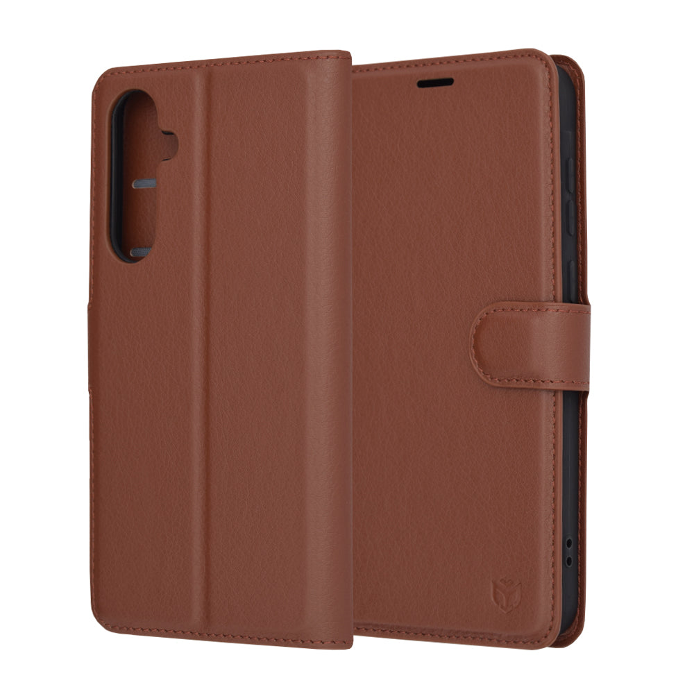 Husa de protectie Techsuit Leather Folio compatibila cu Samsung Galaxy A35 5G, acoperire spate, maro