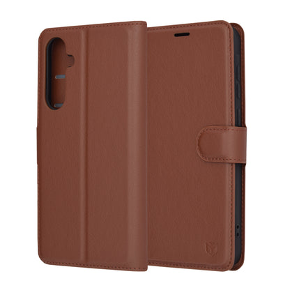 Husa de protectie Techsuit Leather Folio compatibila cu Samsung Galaxy A35 5G, acoperire spate, maro