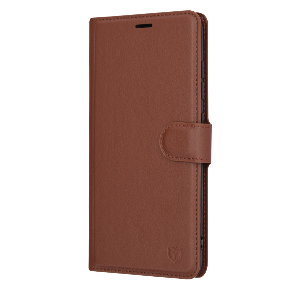 Husa de protectie Techsuit Leather Folio compatibila cu Samsung Galaxy A51 4G, acoperire spate, maro