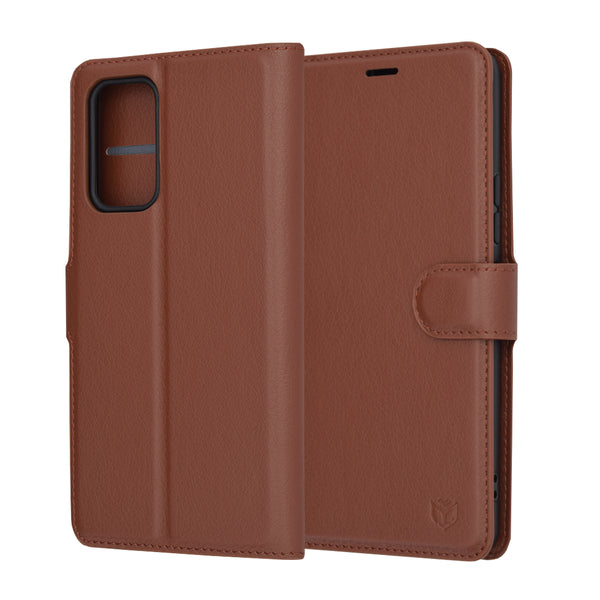 Husa de protectie Techsuit Leather Folio compatibila cu Samsung Galaxy A53 5G, acoperire spate, maro