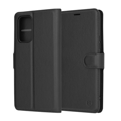 Husa de protectie Techsuit Leather Folio compatibila cu Samsung Galaxy A53 5G, acoperire spate, negru