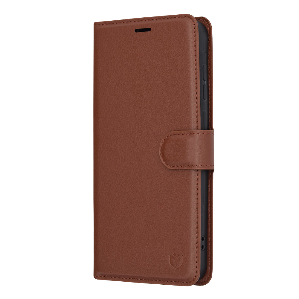 Husa de protectie Techsuit Leather Folio compatibila cu Samsung Galaxy A55 5G, acoperire spate, maro
