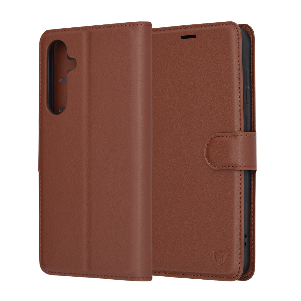Husa de protectie Techsuit Leather Folio compatibila cu Samsung Galaxy A55 5G, acoperire spate, maro