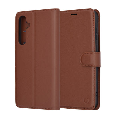 Husa de protectie Techsuit Leather Folio compatibila cu Samsung Galaxy A55 5G, acoperire spate, maro