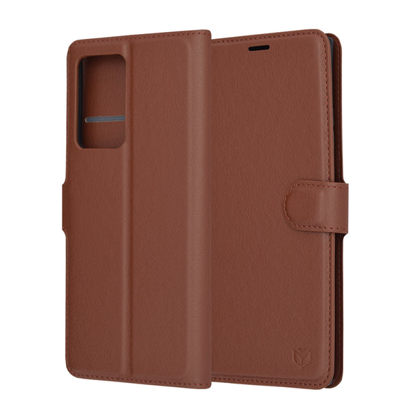 Husa de protectie Techsuit Leather Folio compatibila cu Samsung Galaxy Note 20 Ultra, acoperire spate, maro