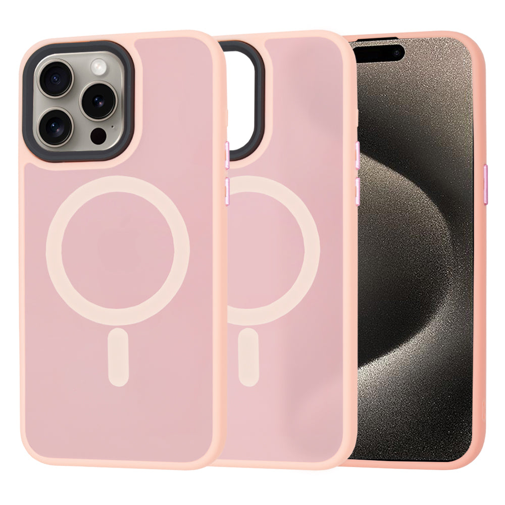 Husa de protectie Techsuit HaloFrost Series compatibila cu Apple iPhone 15 Pro Max , acoperire spate, roz