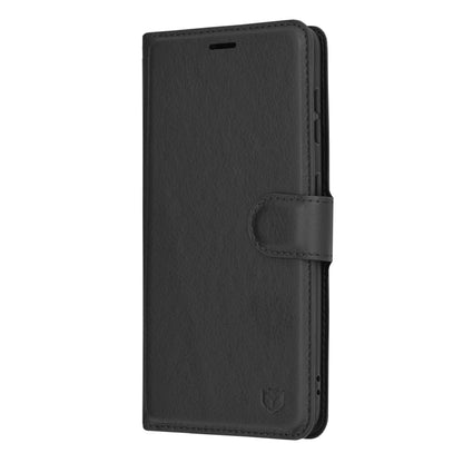 Husa de protectie Techsuit Leather Folio compatibila cu Samsung Galaxy S21 5G, acoperire spate, negru