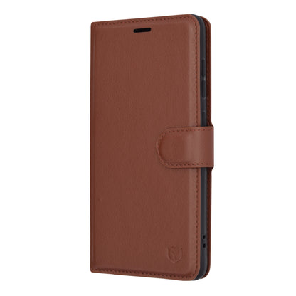 Husa de protectie Techsuit Leather Folio compatibila cu Samsung Galaxy S21 FE 5G, acoperire spate, maro
