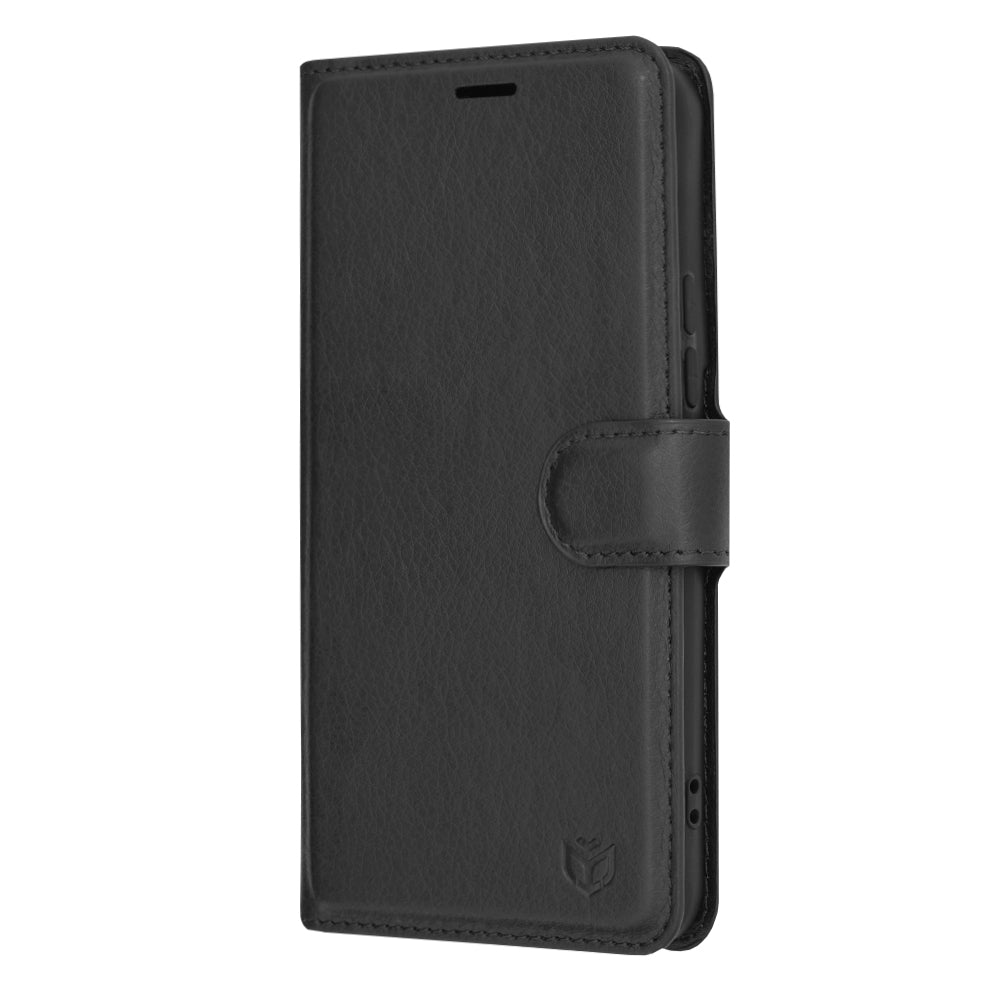 Husa de protectie Techsuit Leather Folio compatibila cu Samsung Galaxy S22 5G, acoperire spate, negru