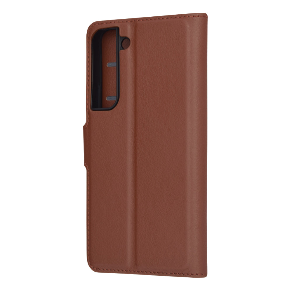 Husa de protectie Techsuit Leather Folio compatibila cu Samsung Galaxy S22 5G, acoperire spate, maro