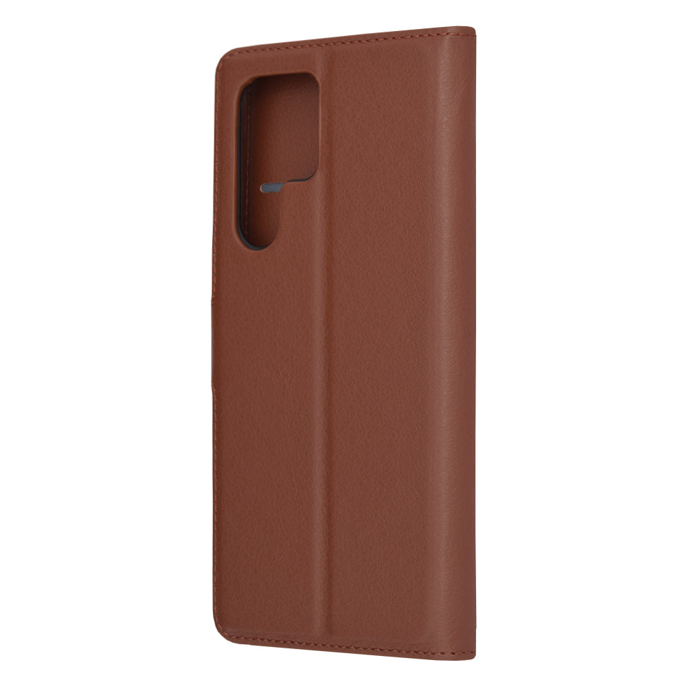 Husa de protectie Techsuit Leather Folio compatibila cu Samsung Galaxy S22 Ultra 5G, acoperire spate, maro