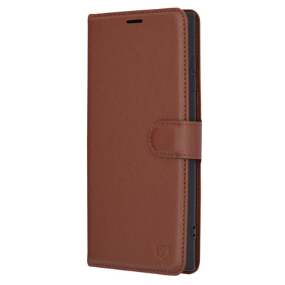 Husa de protectie Techsuit Leather Folio compatibila cu Samsung Galaxy S22 Ultra 5G, acoperire spate, maro