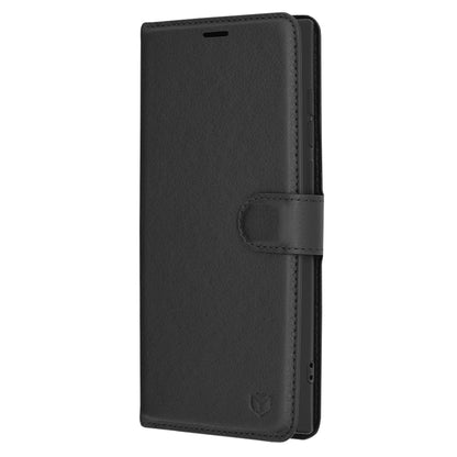 Husa de protectie Techsuit Leather Folio compatibila cu Samsung Galaxy S22 Ultra 5G, acoperire spate, negru