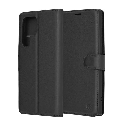 Husa de protectie Techsuit Leather Folio compatibila cu Samsung Galaxy S22 Ultra 5G, acoperire spate, negru