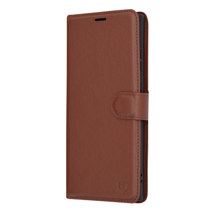 Husa de protectie Techsuit Leather Folio compatibila cu Samsung Galaxy S23 Ultra, acoperire spate, maro